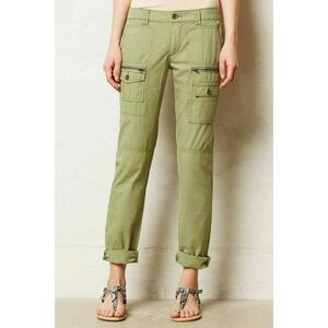 Hei Hei Anthropologie Green Cargo Utility Pants Size 29 Cotton Straight Leg